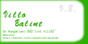 villo balint business card